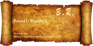 Bendl Renátó névjegykártya